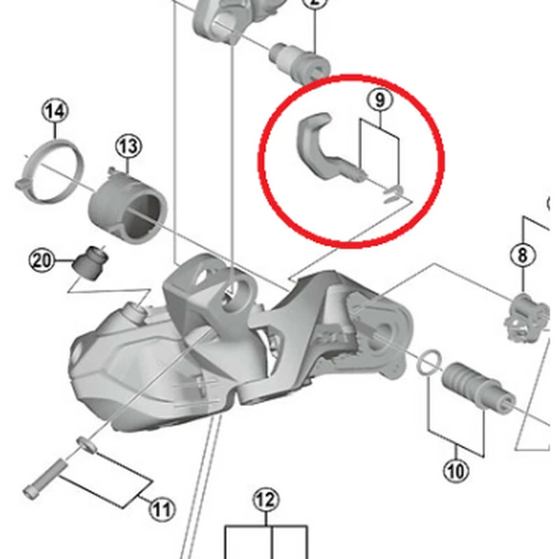 Shimano Wechselhebel-Einheit + Befestigungsplatte RD-M8050 3 Shimano Wechselhebel-Einheit + Befestigungsplatte RD-M8050